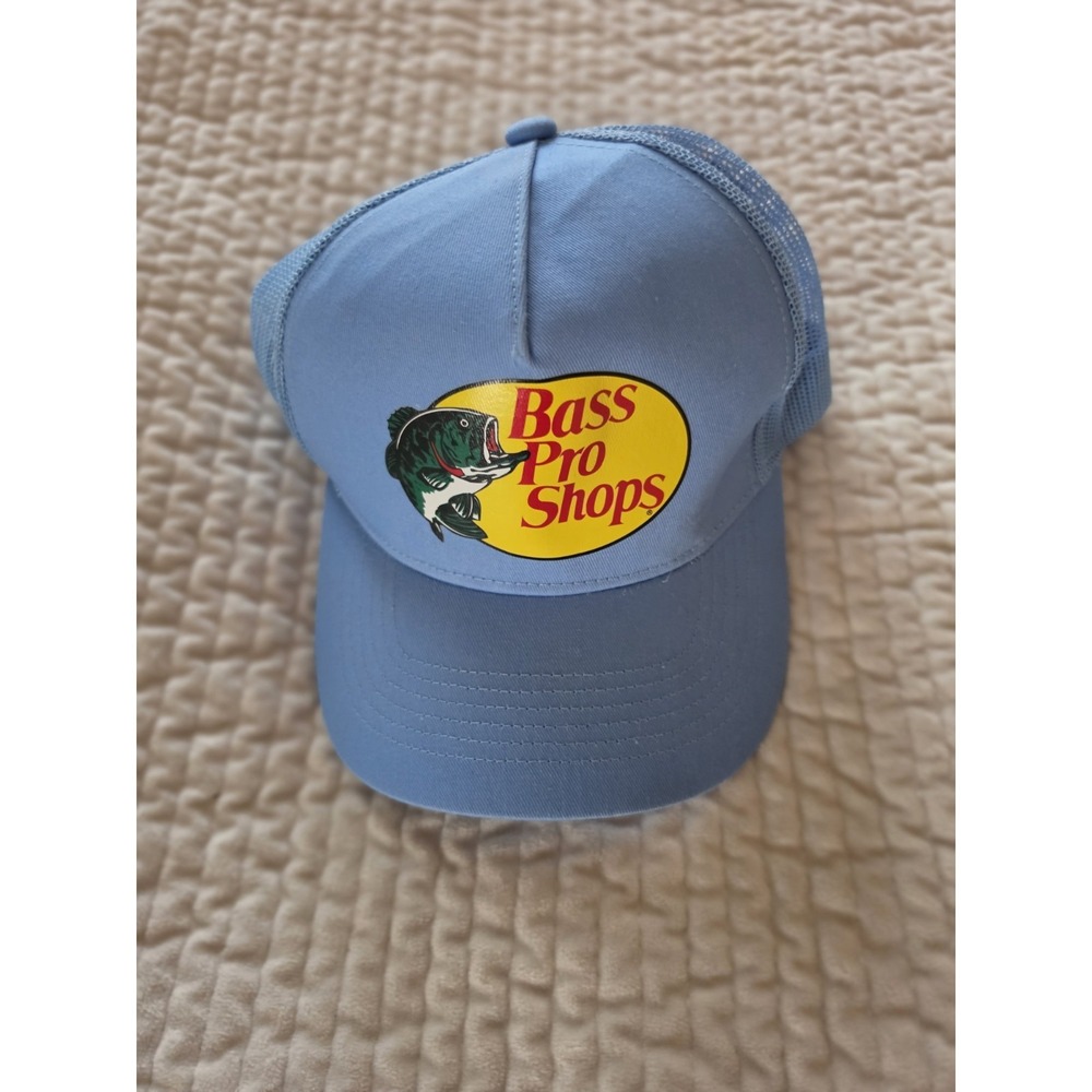 Bass Pro Shops Mesh Trucker Snapback Hat Cap Dad Hunting Fishing Outdoors Blue